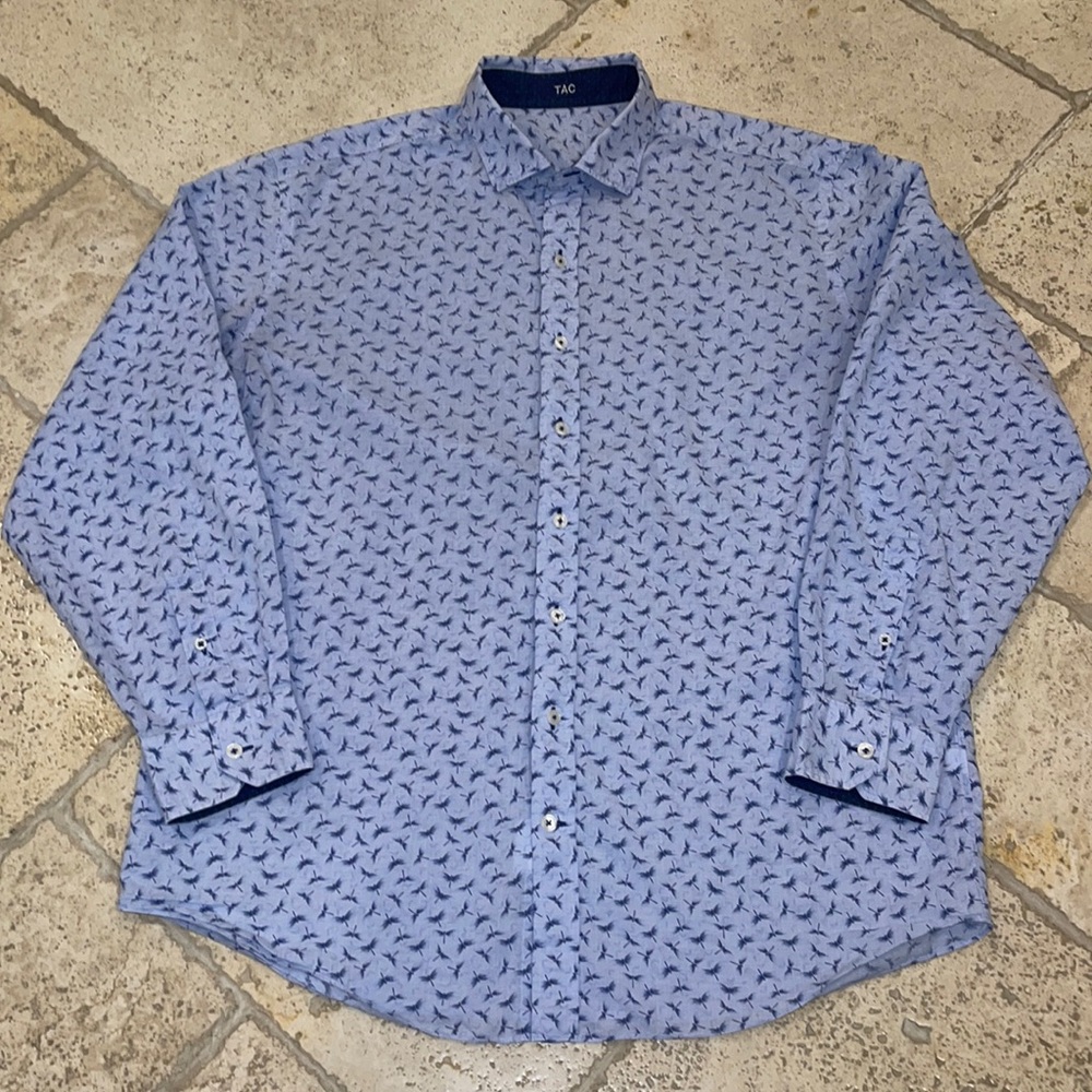 J.Hilburn Blue Dragonfly Button Down Shirt